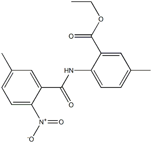 ethyl 5-methyl-2-[(5-methyl-2-nitrobenzoyl)amino]benzoate 化学構造式