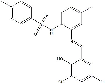 N1-{2-[(3,5-dichloro-2-hydroxybenzylidene)amino]-4-methylphenyl}-4-methylbenzene-1-sulfonamide Structure