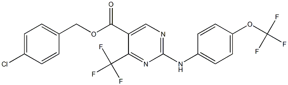 4-chlorobenzyl 2-[4-(trifluoromethoxy)anilino]-4-(trifluoromethyl)pyrimidine-5-carboxylate,,结构式