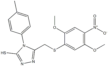 5-{[(2,5-dimethoxy-4-nitrophenyl)thio]methyl}-4-(4-methylphenyl)-4H-1,2,4-triazole-3-thiol