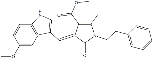 methyl 3-[(Z)-(5-methoxy-1H-indol-3-yl)methylidene]-5-methyl-2-oxo-1-phenethyl-1,2-dihydro-3H-pyrrole-4-carboxylate