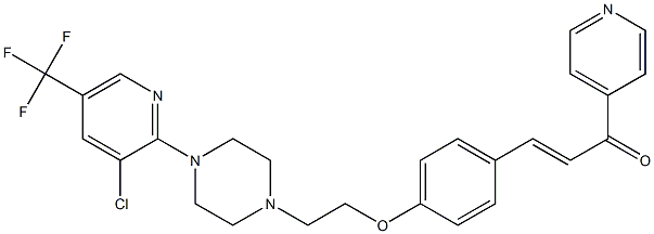 3-[4-(2-{4-[3-chloro-5-(trifluoromethyl)-2-pyridinyl]piperazino}ethoxy)phenyl]-1-(4-pyridinyl)-2-propen-1-one