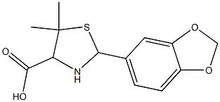 2-(1,3-benzodioxol-5-yl)-5,5-dimethyl-1,3-thiazolane-4-carboxylic acid Structure