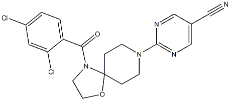 2-[4-(2,4-dichlorobenzoyl)-1-oxa-4,8-diazaspiro[4.5]dec-8-yl]-5-pyrimidinecarbonitrile