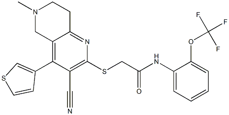 2-{[3-cyano-6-methyl-4-(3-thienyl)-5,6,7,8-tetrahydro[1,6]naphthyridin-2-yl]sulfanyl}-N-[2-(trifluoromethoxy)phenyl]acetamide|