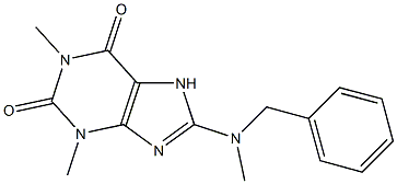 8-[benzyl(methyl)amino]-1,3-dimethyl-2,3,6,7-tetrahydro-1H-purine-2,6-dione,,结构式