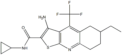 3-amino-N-cyclopropyl-6-ethyl-4-(trifluoromethyl)-5,6,7,8-tetrahydrothieno[2,3-b]quinoline-2-carboxamide