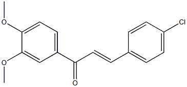 (E)-3-(4-chlorophenyl)-1-(3,4-dimethoxyphenyl)-2-propen-1-one 化学構造式