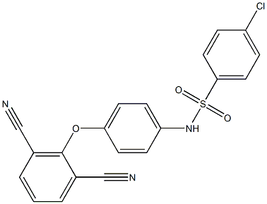 N1-[4-(2,6-dicyanophenoxy)phenyl]-4-chlorobenzene-1-sulfonamide 化学構造式