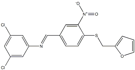 N-(3,5-dichlorophenyl)-N-((E)-{4-[(2-furylmethyl)sulfanyl]-3-nitrophenyl}methylidene)amine Structure