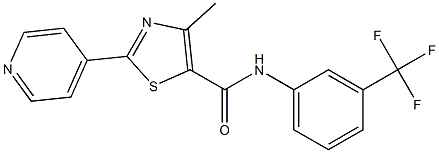4-methyl-2-(4-pyridinyl)-N-[3-(trifluoromethyl)phenyl]-1,3-thiazole-5-carboxamide Struktur
