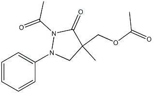 (2-acetyl-4-methyl-3-oxo-1-phenyltetrahydro-1H-pyrazol-4-yl)methyl acetate Struktur