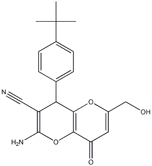  2-amino-4-[4-(tert-butyl)phenyl]-6-(hydroxymethyl)-8-oxo-4,8-dihydropyrano[3,2-b]pyran-3-carbonitrile