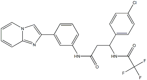 3-(4-chlorophenyl)-N-(3-imidazo[1,2-a]pyridin-2-ylphenyl)-3-[(2,2,2-trifluoroacetyl)amino]propanamide Structure