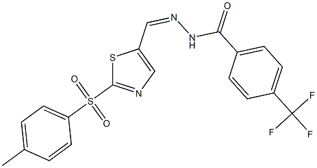 N'-((Z)-{2-[(4-methylphenyl)sulfonyl]-1,3-thiazol-5-yl}methylidene)-4-(trifluoromethyl)benzenecarbohydrazide Struktur