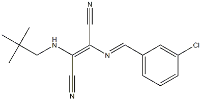 2-[(3-chlorobenzylidene)amino]-3-(neopentylamino)but-2-enedinitrile,,结构式