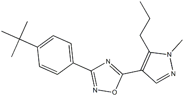 3-[4-(tert-butyl)phenyl]-5-(1-methyl-5-propyl-1H-pyrazol-4-yl)-1,2,4-oxadiazole,,结构式