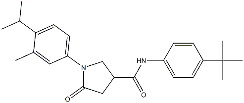 N-[4-(tert-butyl)phenyl]-1-(4-isopropyl-3-methylphenyl)-5-oxo-3-pyrrolidinecarboxamide 化学構造式