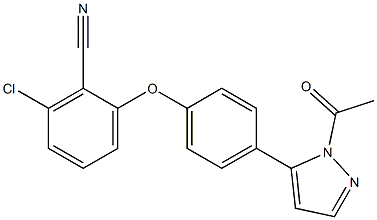 2-[4-(1-acetyl-1H-pyrazol-5-yl)phenoxy]-6-chlorobenzonitrile Structure