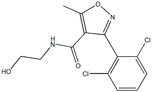 N4-(2-hydroxyethyl)-3-(2,6-dichlorophenyl)-5-methylisoxazole-4-carboxamide 化学構造式