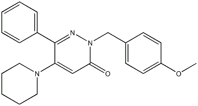 2-(4-methoxybenzyl)-6-phenyl-5-piperidino-3(2H)-pyridazinone Structure