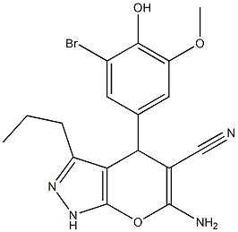  6-amino-4-(3-bromo-4-hydroxy-5-methoxyphenyl)-3-propyl-1,4-dihydropyrano[2,3-c]pyrazole-5-carbonitrile