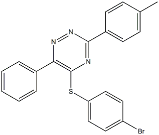 4-bromophenyl 3-(4-methylphenyl)-6-phenyl-1,2,4-triazin-5-yl sulfide,,结构式