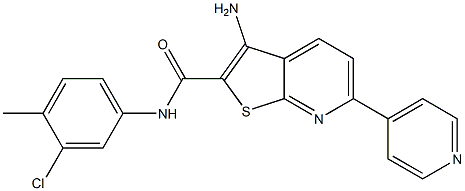 3-amino-N-(3-chloro-4-methylphenyl)-6-(4-pyridinyl)thieno[2,3-b]pyridine-2-carboxamide Struktur