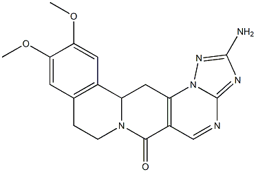 2-amino-11,12-dimethoxy-8,9,13b,14-tetrahydro-6H-[1,2,4]triazolo[5'',1'':2',3']pyrimido[4',5':4,5]pyrido[2,1-a]isoquinolin-6-one,,结构式