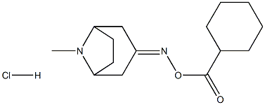 3-{[(cyclohexylcarbonyl)oxy]imino}-8-methyl-8-azabicyclo[3.2.1]octane hydrochloride Structure