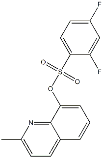 2-methyl-8-quinolyl 2,4-difluorobenzene-1-sulfonate Struktur