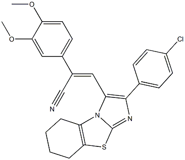 (Z)-3-[2-(4-chlorophenyl)-5,6,7,8-tetrahydroimidazo[2,1-b][1,3]benzothiazol-3-yl]-2-(3,4-dimethoxyphenyl)-2-propenenitrile|