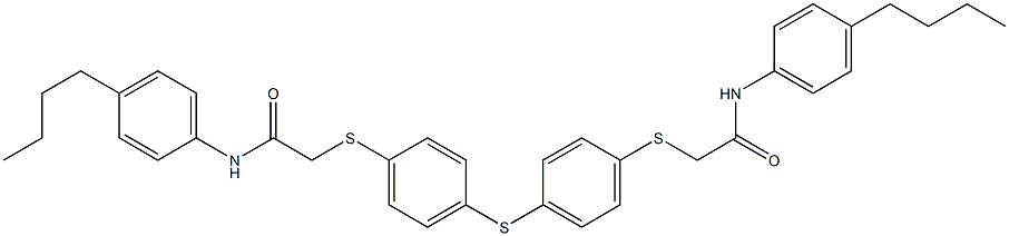 2-({4-[(4-{[2-(4-butylanilino)-2-oxoethyl]sulfanyl}phenyl)sulfanyl]phenyl}sulfanyl)-N-(4-butylphenyl)acetamide,,结构式