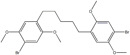 1-bromo-4-[5-(4-bromo-2,5-dimethoxyphenyl)pentyl]-2,5-dimethoxybenzene 化学構造式