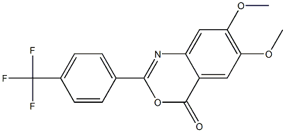 6,7-dimethoxy-2-[4-(trifluoromethyl)phenyl]-4H-3,1-benzoxazin-4-one,,结构式