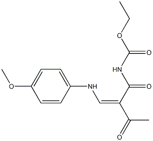 ethyl N-[(Z)-2-acetyl-3-(4-methoxyanilino)-2-propenoyl]carbamate Structure