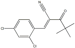 3-(2,4-dichlorophenyl)-2-(2,2-dimethylpropanoyl)acrylonitrile 化学構造式