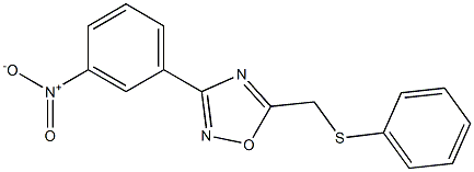 3-(3-nitrophenyl)-5-[(phenylthio)methyl]-1,2,4-oxadiazole Structure