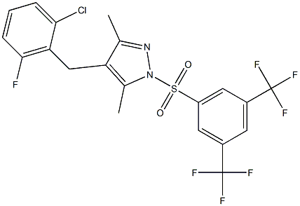  4-(2-chloro-6-fluorobenzyl)-1-{[3,5-di(trifluoromethyl)phenyl]sulfonyl}-3,5-dimethyl-1H-pyrazole