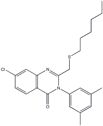 7-chloro-3-(3,5-dimethylphenyl)-2-[(hexylsulfanyl)methyl]-4(3H)-quinazolinone