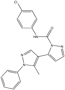 1-(4-Chlorophenylcarbamoyl)-5-(1-phenyl-5-methylpyrazol-4-yl)pyrazole|