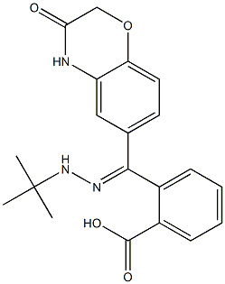 2-[[(E)-2-(tert-butyl)hydrazono](3-oxo-3,4-dihydro-2H-1,4-benzoxazin-6-yl)methyl]benzenecarboxylic acid,,结构式