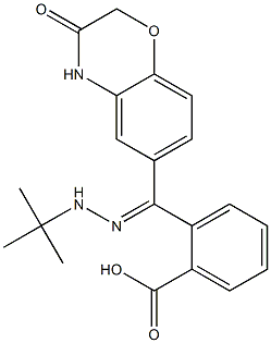 2-[[(E)-2-(tert-butyl)hydrazono](3-oxo-3,4-dihydro-2H-1,4-benzoxazin-6-yl)methyl]benzenecarboxylic acid Structure