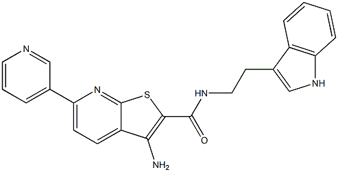 3-amino-N-[2-(1H-indol-3-yl)ethyl]-6-(3-pyridinyl)thieno[2,3-b]pyridine-2-carboxamide Structure