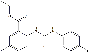 ethyl 2-{[(4-chloro-2-methylanilino)carbothioyl]amino}-5-methylbenzoate 化学構造式