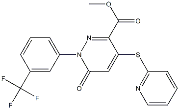 methyl 6-oxo-4-(2-pyridinylsulfanyl)-1-[3-(trifluoromethyl)phenyl]-1,6-dihydro-3-pyridazinecarboxylate,,结构式