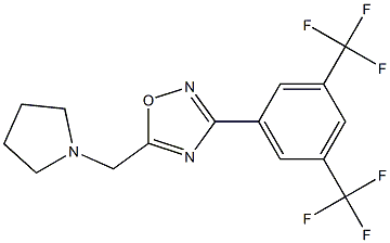 3-[3,5-di(trifluoromethyl)phenyl]-5-(tetrahydro-1H-pyrrol-1-ylmethyl)-1,2,4 -oxadiazole 结构式