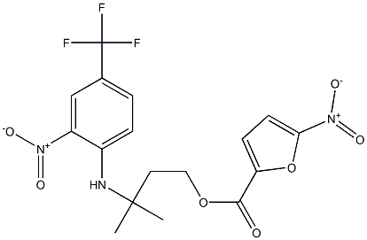 3-methyl-3-[2-nitro-4-(trifluoromethyl)anilino]butyl 5-nitro-2-furoate,,结构式