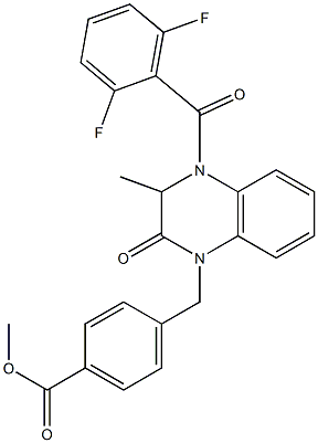 methyl 4-{[4-(2,6-difluorobenzoyl)-3-methyl-2-oxo-3,4-dihydro-1(2H)-quinoxalinyl]methyl}benzenecarboxylate Struktur