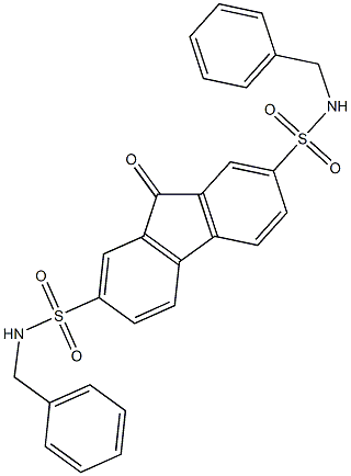 N2,N7-dibenzyl-9-oxo-9H-2,7-fluorenedisulfonamide Structure